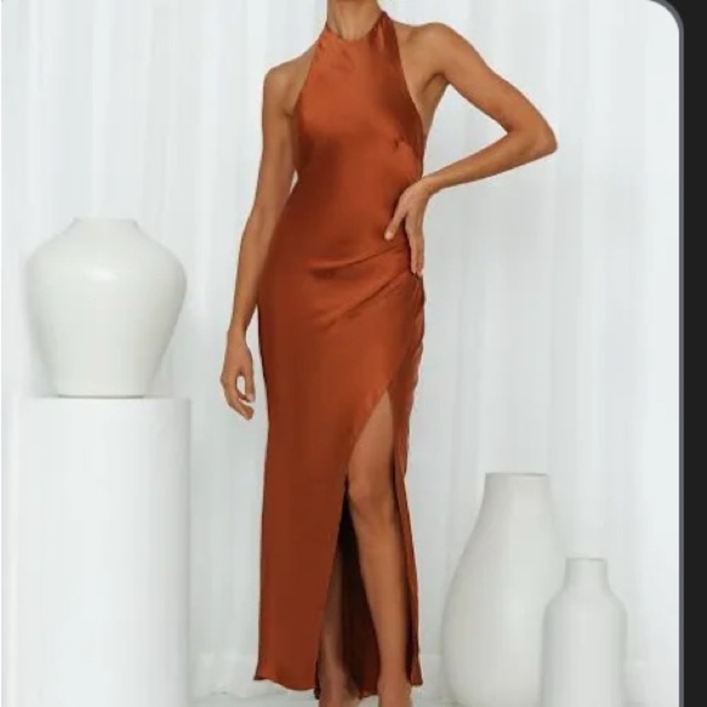 Hello Molly Terracotta Keyhole Back Dress